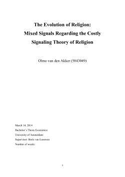 Mixed Signals Regarding the Costly Signaling Theory of Religion