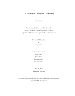 An Economic Theory of Leadership