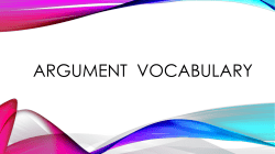 Argument Vocabulary