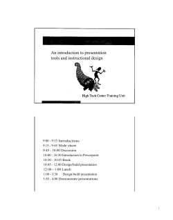 Teaching with Presentation Tools