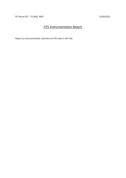 HTS instrumentation Report