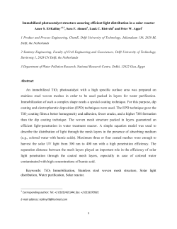 Immobilized photocatalyst structure assuring efficient light