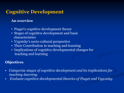 Piaget`s Stages of Cognitive Development