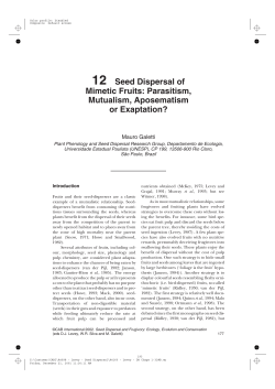 Seed Dispersal of Mimetic Fruits