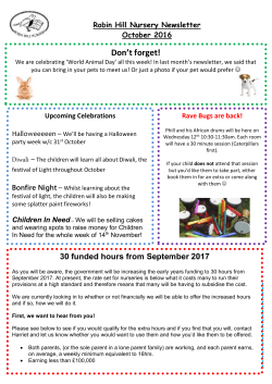 Newsletter - October 2016