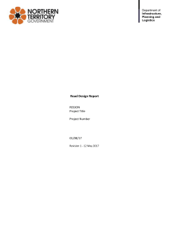 Road Design Report Template - Department of Infrastructure