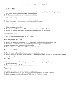 Option: Environmental Chemistry