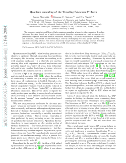 Quantum annealing of the Traveling Salesman Problem