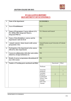 evaluative report department of economics