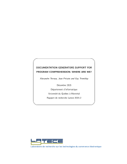 DOCUMENTATION GENERATORS SUPPORT FOR PROGRAM
