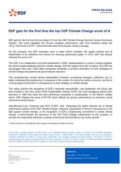 EDF gets for the first time the top CDP Climate Change score of A