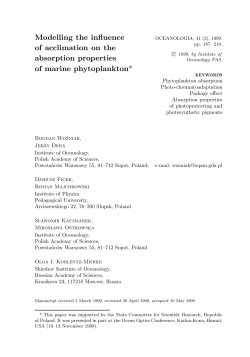 Modelling the influence of acclimation on the absorption properties