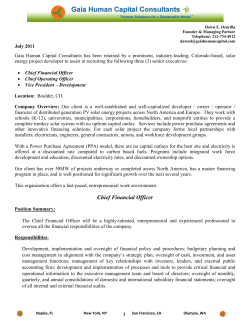 Gaia Human Capital is retained by Main Street Power, solar