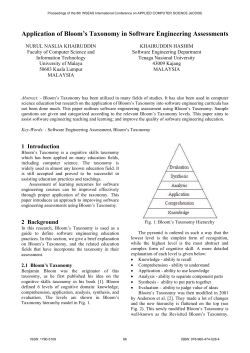 Application of Bloom`s Taxonomy in Software Engineering