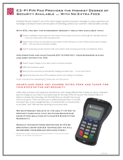 E3-P1 PIN Pad Provides the Highest Degree of Security Available