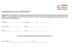 Adult Soccer Sit Out Form