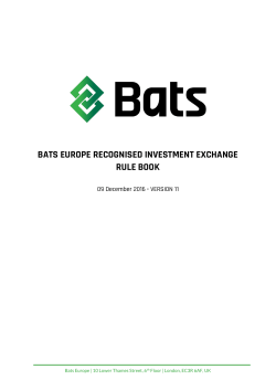 Bats Europe Rule Book