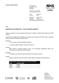 Staff Sickness Absence