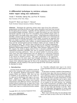 A differential technique to retrieve column water vapor using sun