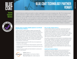 Blue Coat SSL Visibility Appliance and Venafi Trust Protection