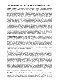 The Quran and the Bible, in the light of Science