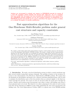 Fast approximation algorithms for the One-Warehouse - G-SCOP