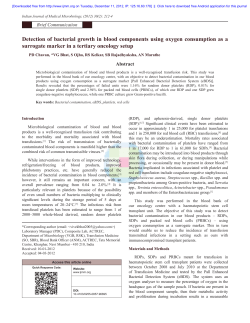 Detection of bacterial growth in blood components using oxygen