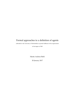 Formal approaches to a definition of agents