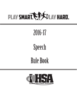 Speech Rule Book - Illinois High School Association
