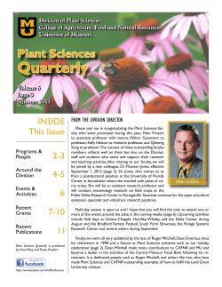 Plant Sciences Quarterly Newsletter, Summer 2013