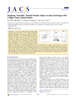 Studying &ldquo;Invisible&rdquo; Excited Protein States in Slow Exchange with a