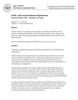 ECHO &ndash; East County Historical Organization Board Position Title