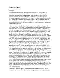 The Empirical Model K. R. Felzer In this appendix I investigate