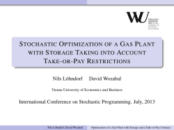 Stochastic Optimization of a Gas Plant with Storage Taking into