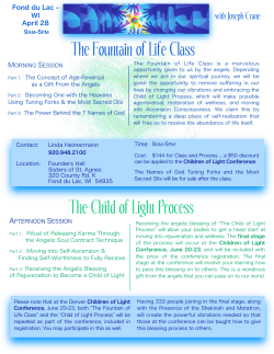 The Fountain of Life Class The Child of Light Process