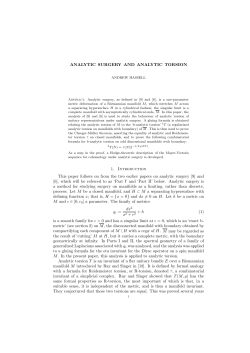 ANALYTIC SURGERY AND ANALYTIC TORSION 1. Introduction