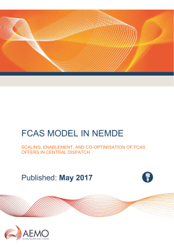 FCAS Model in NEMDE - Australian Energy Market Operator