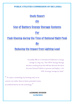 Study Report on Use of Battery Energy Storage Systems