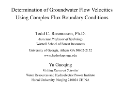 Determination of Groundwater Flow Velocities Using Complex Flux
