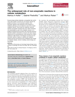 The widespread role of non-enzymatic reactions in cellular