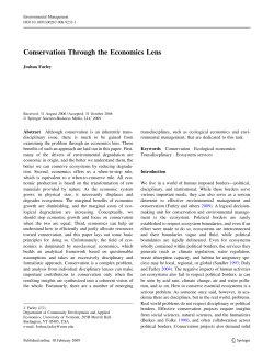 Conservation Through the Economics Lens