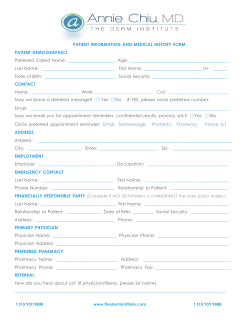 Patient Demographic and Medical History Form