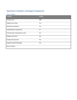 Hyperbaric Chambers and Support Equipment
