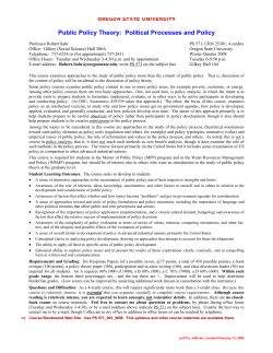Public Policy Theory: Political Processes and Policy