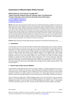 Assessment in Massive Open Online Courses