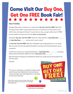 Come Visit Our Buy One, Get One Free Book Fair!