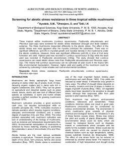 Screening for abiotic stress resistance in three tropical - Sci-Hub