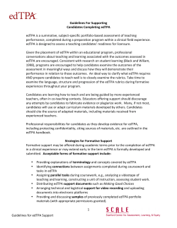 Acceptable Forms of Support for edTPA