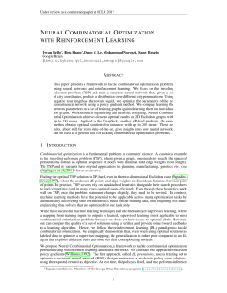 neural combinatorial optimization with reinforcement