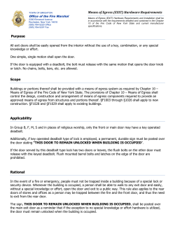 Means of Egress (EXIT) Hardware Requirements